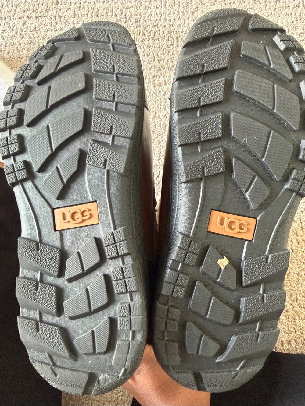 UGG Kids Butte II Waterproof Leather winter Boots Brown Worchester Size 3 - Picture 4 of 5